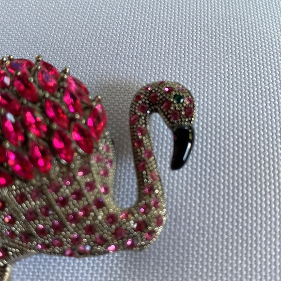 Vintage costume pink flamingo brooch - Picture 3 of 5